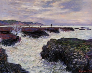  pour Oil Painting - The Rocks at Pourville Low Tide Claude Monet